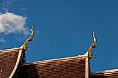 Chiang Mai - Wat Ngeun Kong, the chofa that adorns the top at the end of wat roofs.  